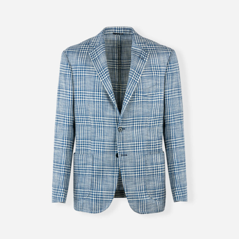 Single-breasted wool cotton silk and linen jacket
