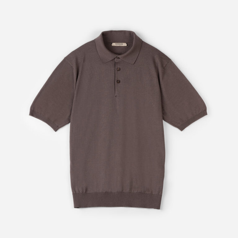 Cotton and cashmere polo shirt