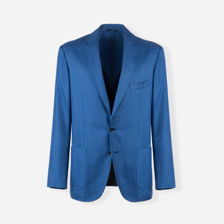 Silk wool and linen single-breasted jacket