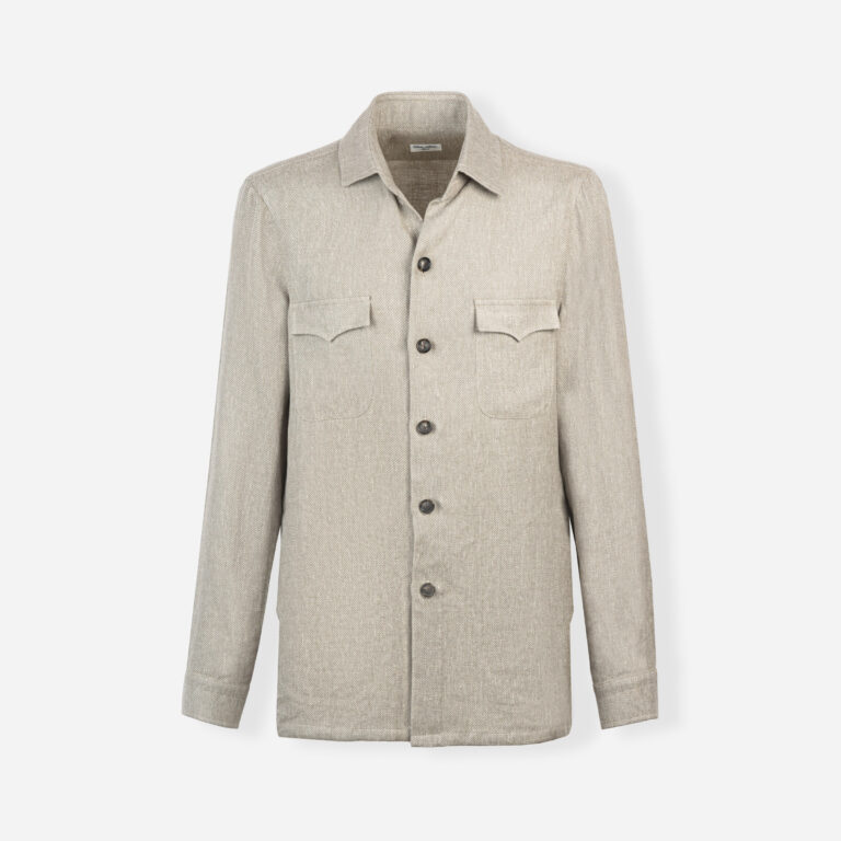 Overshirt in linen, wool and silk